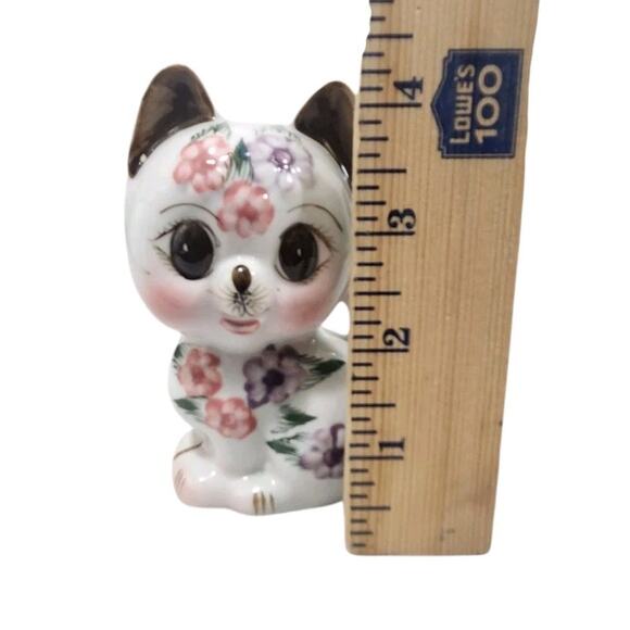 VTG 90s MINI CAT BANK BIG EYES ANIME ASIAN ORIENTAL GIRL DECOR ANTHROPOMORPHIC - Picture 6 of 6